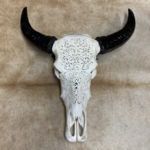 Gegraveerde buffel wit
