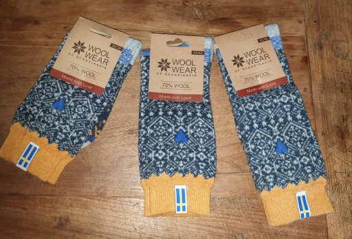 Woolwear Scandinavia sokken geel navy 39/42